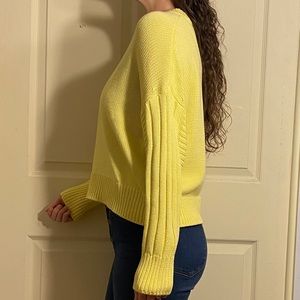 For the Republic Yellow green knit sweater